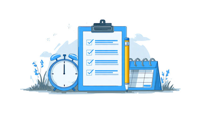 Clipboard Checklist with Clock and Calendar 4.