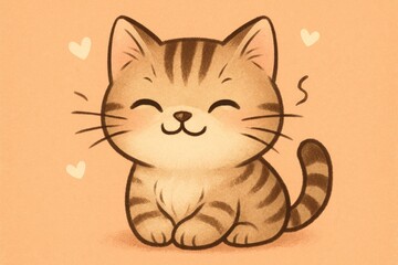 Obraz premium Adorable smiling cartoon cat