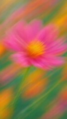 Fototapeta premium Vibrant abstract floral blur mobile wallpaper
