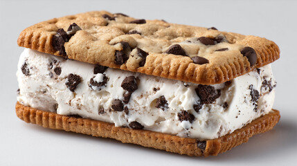 チョコチップがぎっしり入った厚焼きクッキーでバニラアイスをサンドした食べ応えのあるスイーツ
