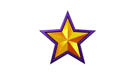 Obraz premium Golden Star with Purple Outline