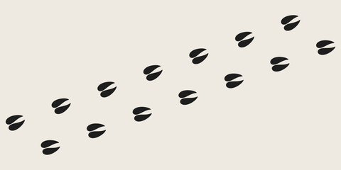 Deer footprints vector. Wild animal track  © Aleksei_7799