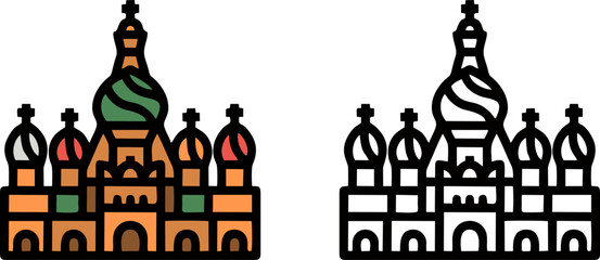 Saint Basil Cathedral Moscow Russia Illustration © Cik