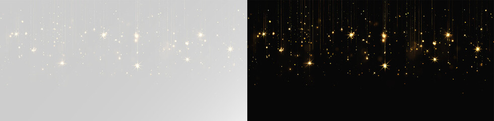 Abstract golden light streaks with sparkling particles and festive glowing shimmer overlay glitter png  © Alehandro