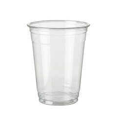 Empty clear disposable plastic cup for cold drinks