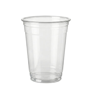 Empty clear disposable plastic cup for cold drinks