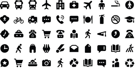 Fototapeta premium Set of 40 flat icons vector