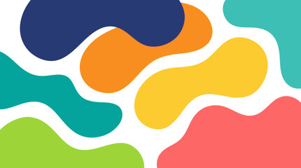 Abstract organic shapes with vibrant solid colors creating a modern and playful pattern
