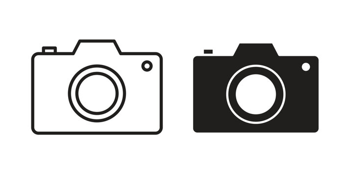 Camera icon. Simple outline style concept. Thin line vector illustration.