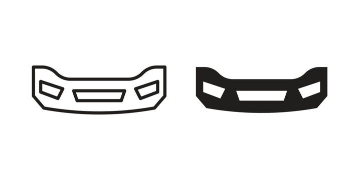 Car bumper icon. Simple outline style concept. Thin line vector illustration.