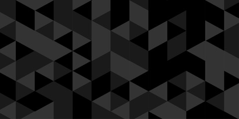 Fototapeta premium Vector black and gray overlapping polygon square texture. Seamless geometric pattern triangle shapes low polygon backdrop background. Abstract line poly background.