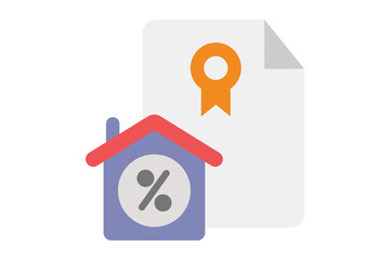 Obraz premium Mortgage flat icon. Icon related to loan. bank elements vector illustration