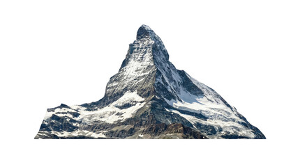 Snowy peak of the Matterhorn mountain isolated