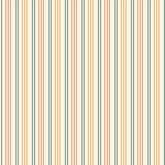 Obraz premium A clean, minimalist seamless pattern with vertical stripes in teal, yellow, and terracotta. High-quality flat vector design for contemporary branding, stationary, and textile backgrounds