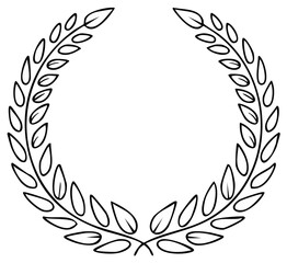 Obraz premium Elegant Leaf Wreath Illustration with Detailed Veins and a Classic Circular Design for Invitations or Logos