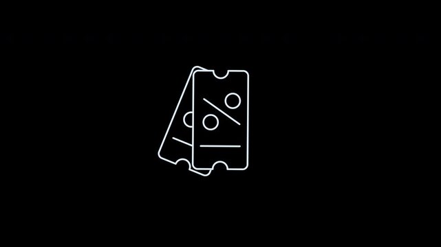 discount price tag icon Animation loop motion graphics video transparent background with alpha channel