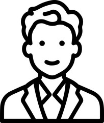 Obraz premium Hand Drawn Professional Doctor Wearing a Stethoscope Black and White Avatar Illustration in Minimal Line Art Style Design