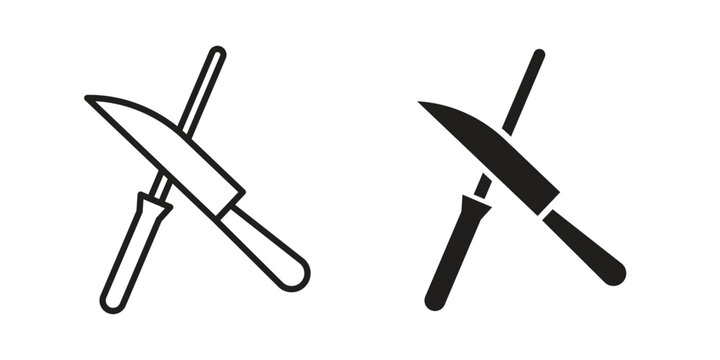 Knife sharpener icon. Simple outline style concept. Thin line vector illustration.