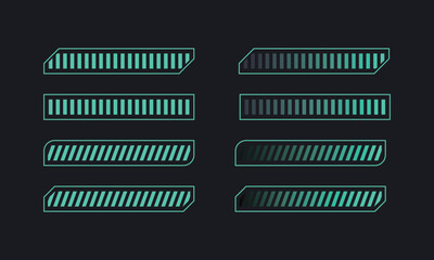 ネオン調デザインのプログレスバーインジケーターセット