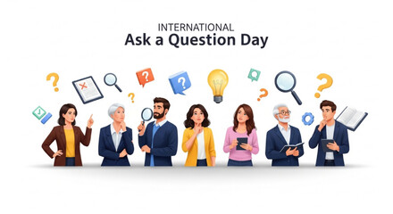 International Ask a Question Day Curiosity and Learning Vector Illustration