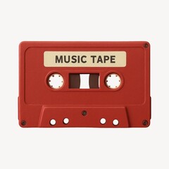 Fototapeta premium Retro red cassette tape graphic.