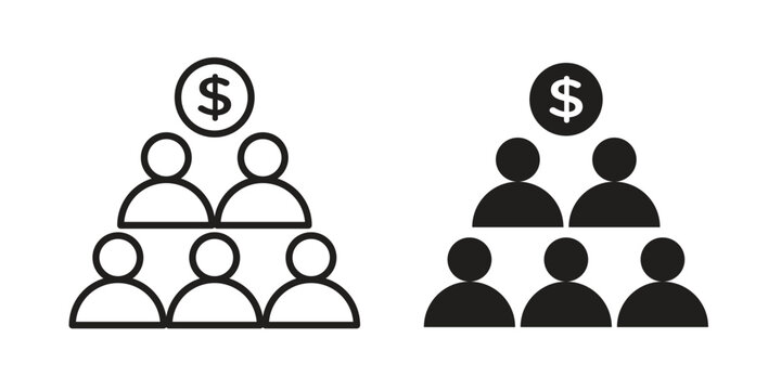 Ponzi scheme icon. Simple outline style concept. Thin line vector illustration.