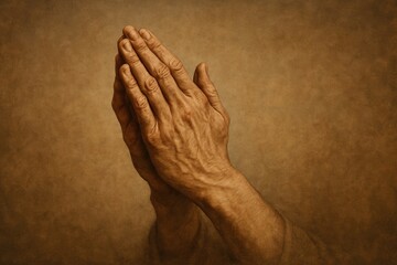 Hands clasped in prayer.