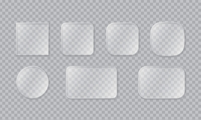 グラスモーフィズムデザインのガラスUIボタンセット