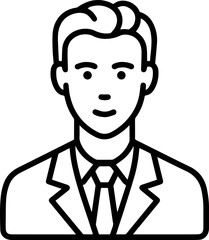 Obraz premium Hand Drawn Professional Doctor Wearing a Stethoscope Black and White Avatar Illustration in Minimal Line Art Style Design