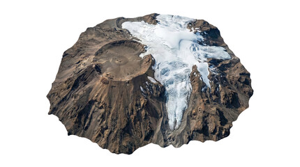 Aerial view of volcanic crater and glacier © BTG