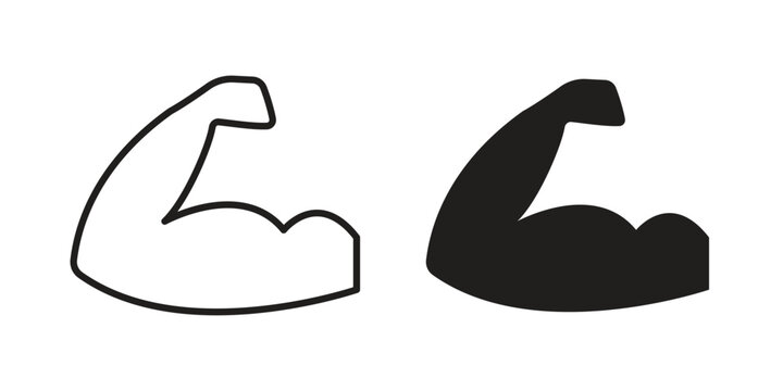 Strong arm icon. Simple outline style concept. Thin line vector illustration.