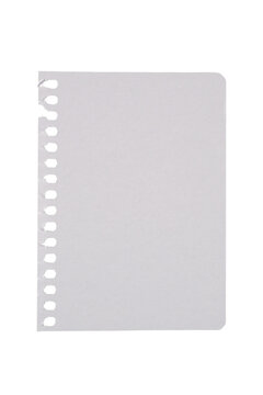 Hoja de libreta en blanco de apertura horizonatal, aislada sobre fondo blanca