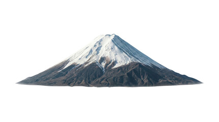 Snow capped Mount Fuji mountain peak