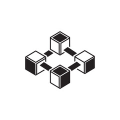 Obraz premium Abstract geometric design with cubes in motion