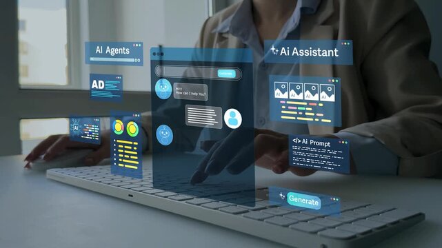 AI Agent and assistants. Ai Content Generator. Interaction with the Ai assistant to solve some tasks more easily. Image generator, documents, marketing and advertising, bot writing and coding