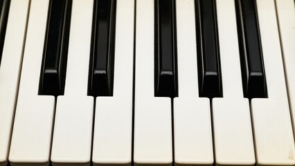Naklejka premium Octave.White and black musical keys of piano or synthesizer
