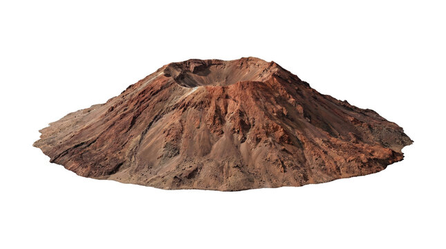 Arid volcanic mountain with deep crater