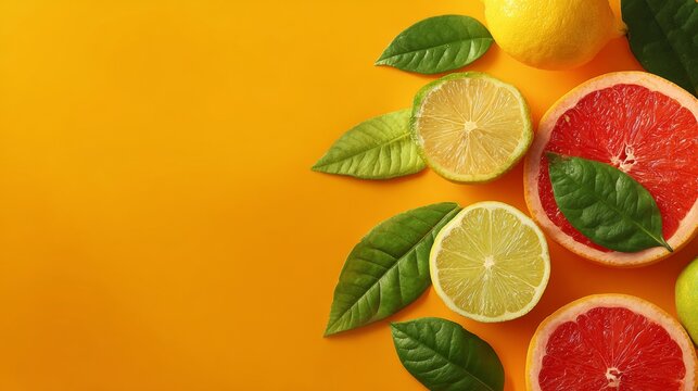 Bright citrus fruits with vibrant colors and fresh leaves on sunny background ready for National Sunkist Citrus Day celebration