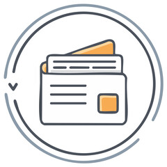 Wallet with cards icon for financial transactions and payment apps vector illustration