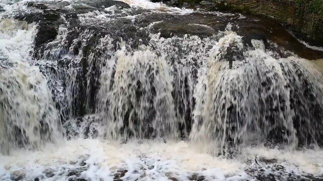 Gayle Beck, fast moving waterfall Gayle Village Yorkshire Dales