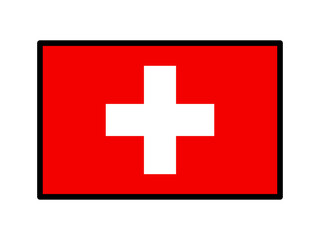 シンプルなスイスの国旗イラスト素材