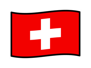 シンプルなスイスの国旗イラスト素材3