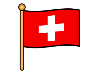 スイスの国旗イラスト素材2