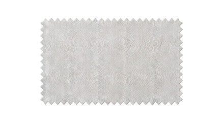 Textured beige fabric swatch with serrated edges