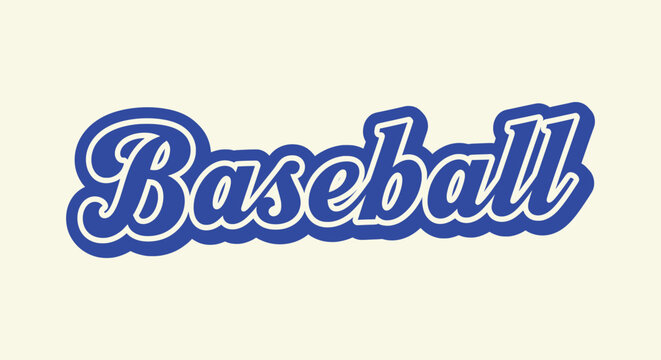 Classic Vintage Baseball Script Typography Design Vector Illustration for Sports Apparel