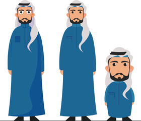 Arabic man character design, flat design, cartoon design