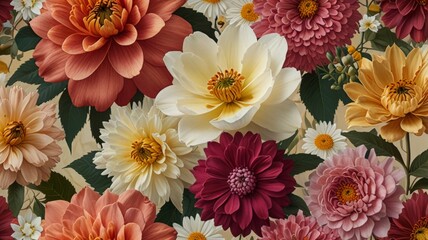 A mesmerizing bouquet of beautiful flowers background