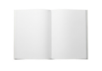 Naklejka premium Open book mockup with blank pages ideal for design presentation on transparent background