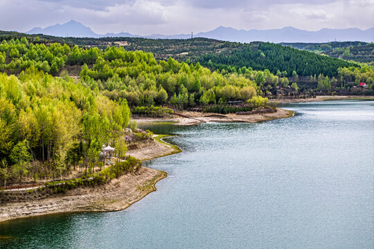 Scenery of Lianhu Lake Scenic Area, Xining City, Qinghai Province, China