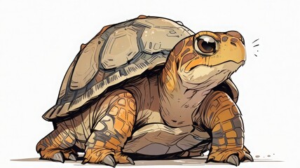Illustration of a brown turtle drawing